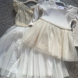 The Children's Place Cream Ribbed Dress